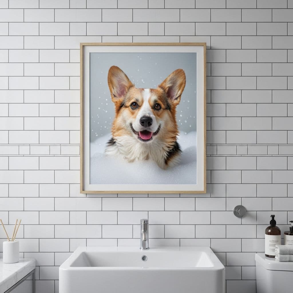 Cuadro de mascota en ambiente real 10