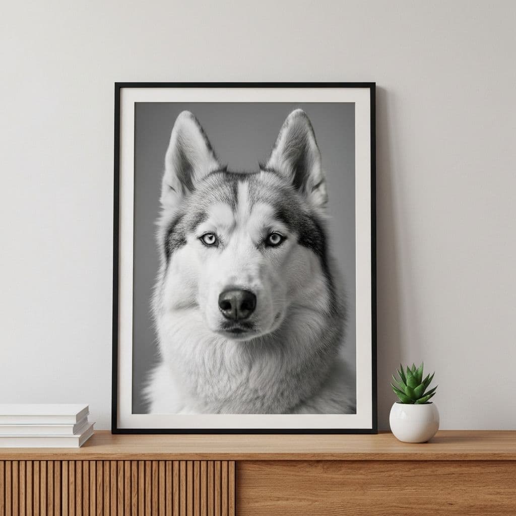 Cuadro de mascota en ambiente real 12