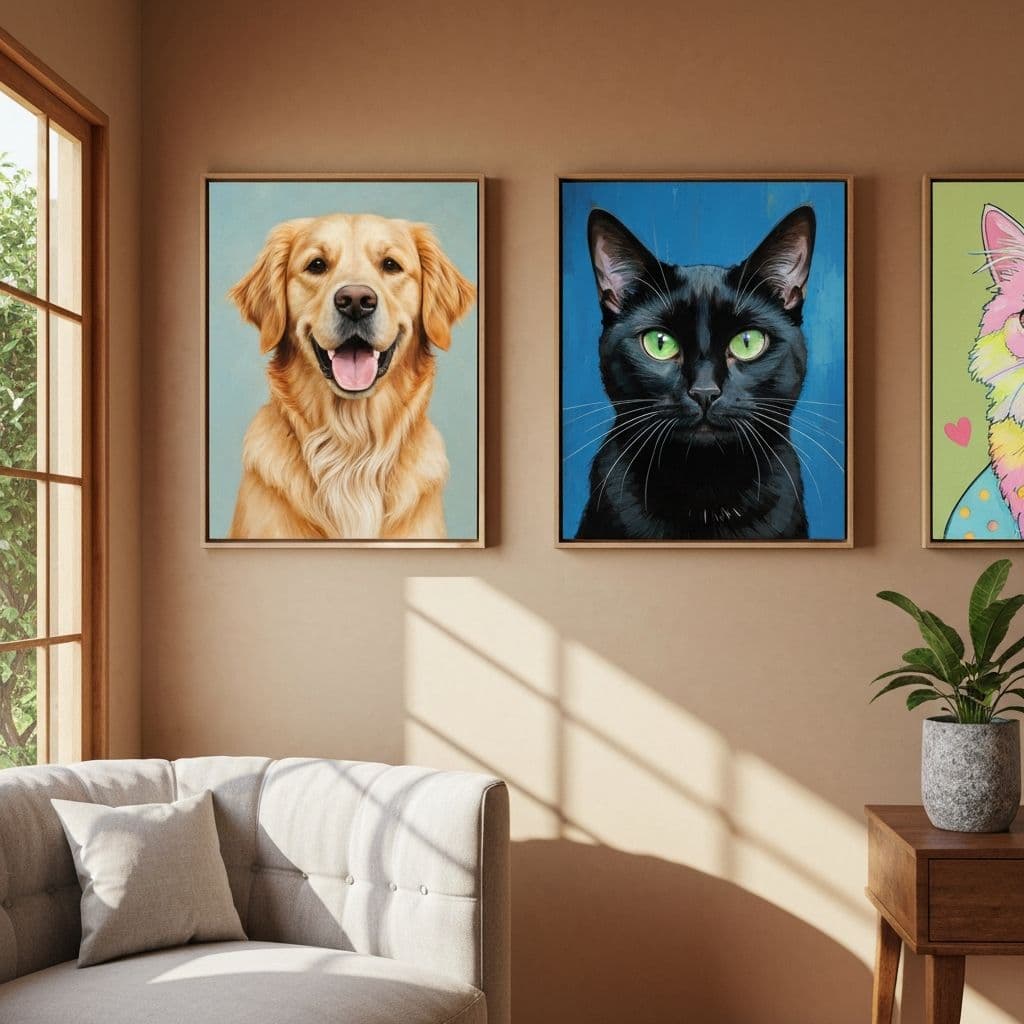 Cuadro de mascota en ambiente real 7