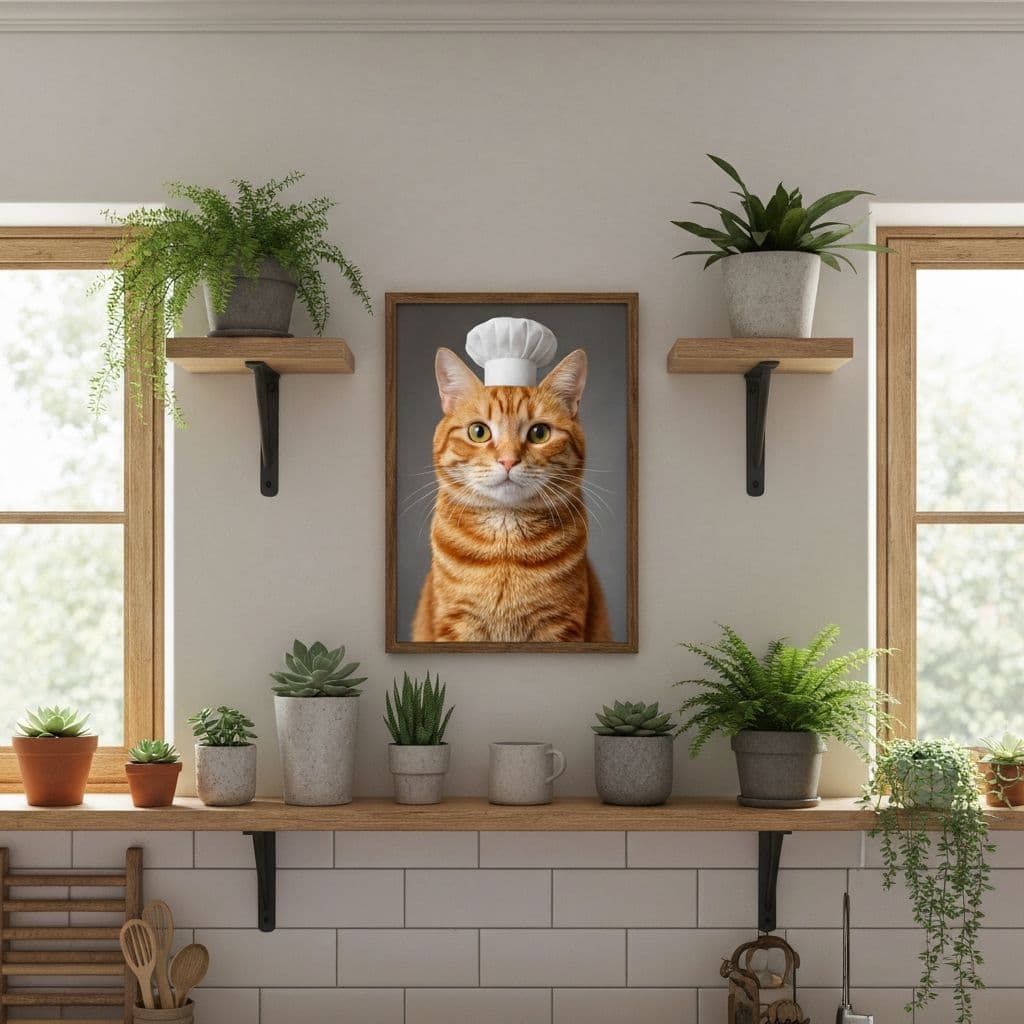 Cuadro de mascota en ambiente real 8