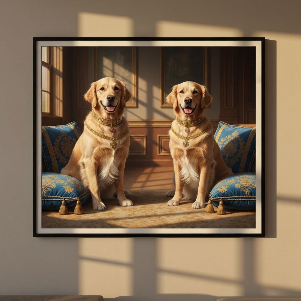 Cuadro de mascota en ambiente real 9